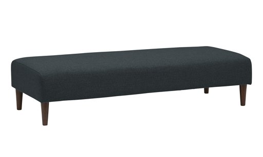 Amazon Brand – Rivet Ava Mid-Century Modern Upholstered Ottoman, 63.4"W, Denim
