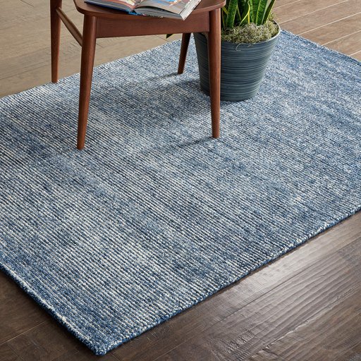 Amazon Brand – Rivet Contemporary Striated Jute Area Rug, 7' 5" x 5' 3", Aegean Blue