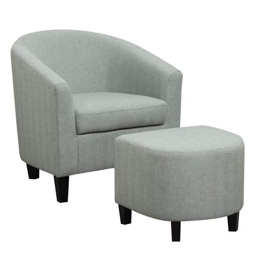 Amazon Brand – Ravenna Home Connor Curved Back Club Accent Chair with Ottoman, 27.95"W, Mint Green