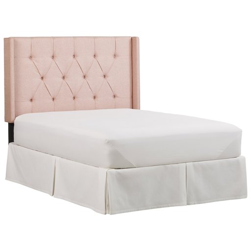 Amazon Brand – Rivet Elaine Tufted Line Upholstered Headboard Full / Queen, 60" H, Linen Rose