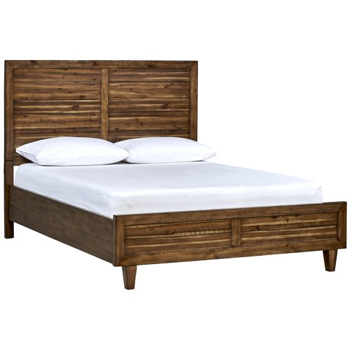 Amazon Brand – Stone & Beam Bateman Casual Rustic Wood Platform Bed Frame with Tall Headboard, King, 81"W, Brown
