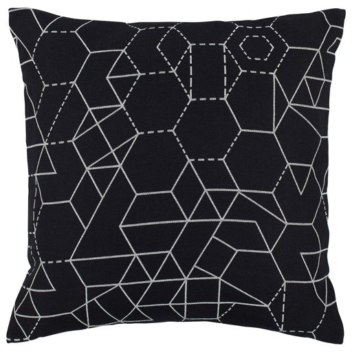 Amazon Brand – Rivet Modern Geometric Decorative Print Throw Pillow, 20" x 20", Black
