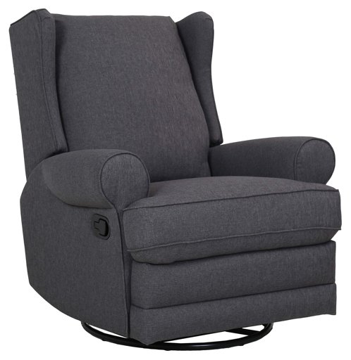 Amazon Brand – Ravenna Home Manning Swivel Base Recliner, 34.6"W, Smoke Grey