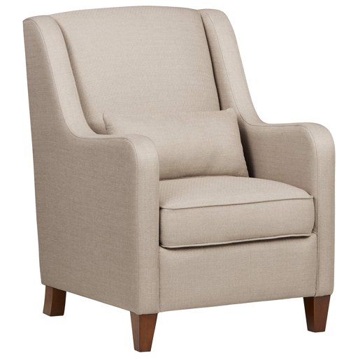 Amazon Brand – Ravenna Home Radford Modern Curved Arm Accent Chair, 28.15"W, Beige