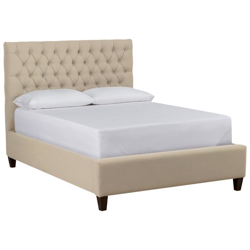 Stone & Beam Prudence Tufted Queen Bed, 66"W, Spinnsol Cocoa