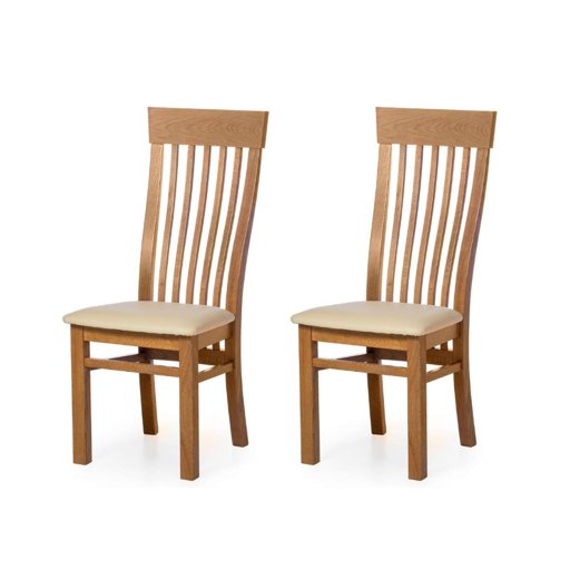 Marque Amazon - Alkove - Hayes - Set de 2 fauteuils classiques en bois avec siège tapissé, Chêne sauvage