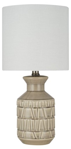 Amazon Brand – Stone & Beam Ceramic Table Lamp, 18"H, Crackle Cream