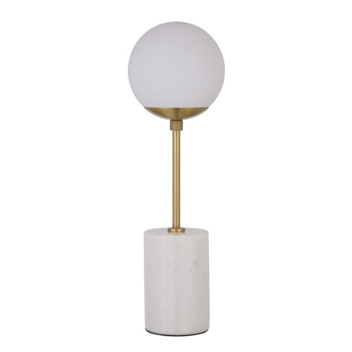 Amazon Brand – Rivet Globe Stick Table Lamp, 19"H, White Marble