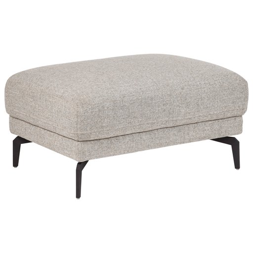 Amazon Brand – Rivet Kaden Mid-Century Modern Leather Ottoman, 31"W, Light Grey