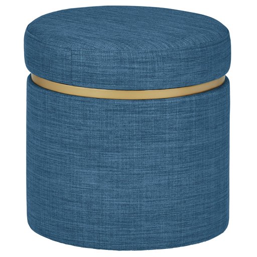 Amazon Brand – Rivet Asher Modern Storage Ottoman, 15.75"W, Fabric, Navy