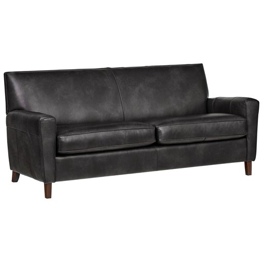 Amazon Brand – Rivet Lawson Modern Angled Leather Sofa, 78"W, Charcoal