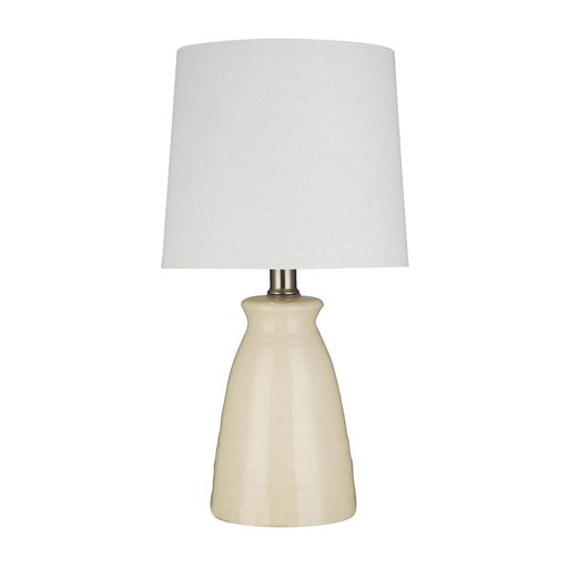 Amazon Brand – Stone & Beam Table Lamp with Textured Ceramic Base, Bulb Included, 15"H, Crackle White