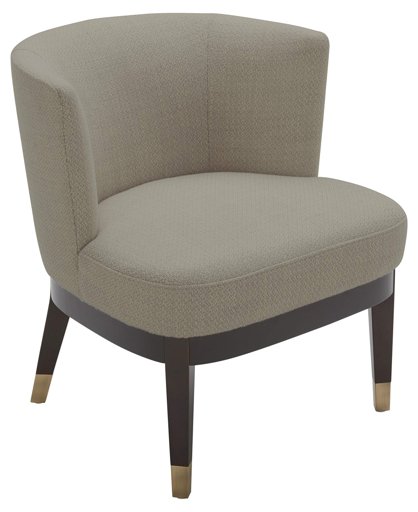 Amazon Brand – Rivet Stacey Mid-Century Modern Round-Backed, Armless Living Room Chair, 27"W, Stucco