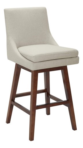 Amazon Brand – Stone & Beam Alaina Contemporary High-Back Swivel Seat Counter Stool, 39"H, Chalk
