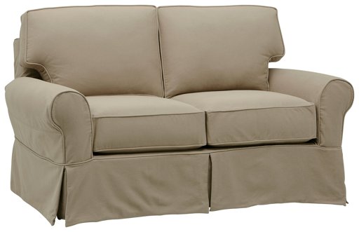 Amazon Brand – Stone & Beam Carrigan Modern Loveseat Sofa Couch with Slipcover, 68"W, Khaki