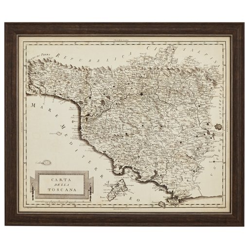 Amazon Brand – Stone & Beam Vintage England and Wales Map, Dark Wood-Tone Frame, 35" x 41"