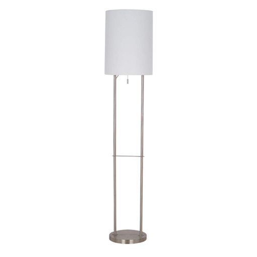 Amazon Brand – Rivet Modern Metal Floor Lamp with Bulb, 21.88"H, Brushed Nickel