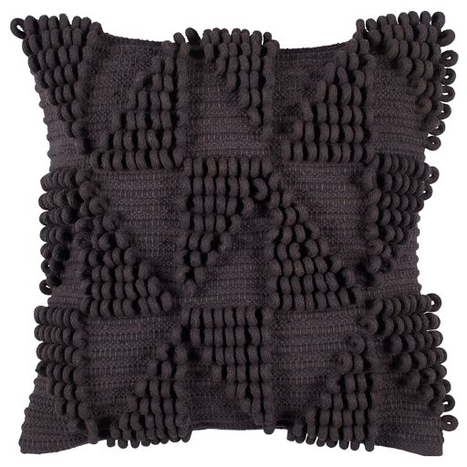 Amazon Brand – Rivet Modern 100% Cotton Triangle Loop Decorative Throw Pillow, 18" x 18", Charcoal