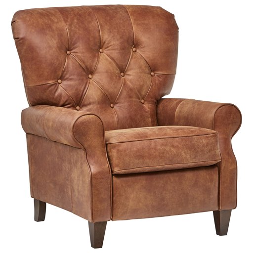 Amazon Brand – Stone & Beam Appleton Farmhouse Tufted Leather Recliner, 35"W, Saddle Brown
