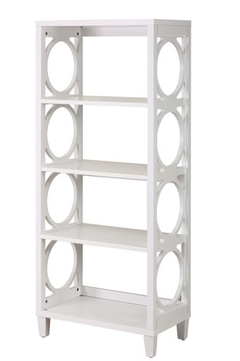 Amazon Brand – Ravenna Home Springdale Modern Shelving Unit with Decorative Open Sides, 24"W, White