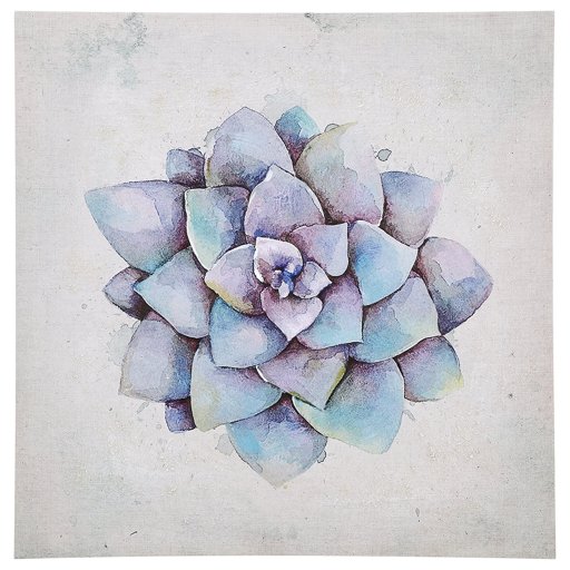 Amazon Brand – Stone & Beam Modern Blue and Purple Succulent Print Wall Art Decor on Canvas, 30" x 30"