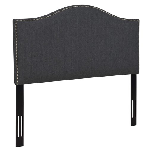 Amazon Brand – Ravenna Home Upholstered Headboard with Nailhead Trim, Queen, 61.8"W, Charcoal Grey