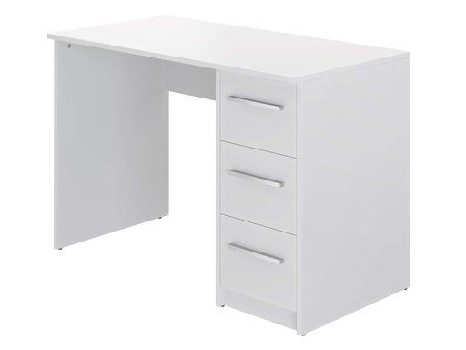 Movian, scrivania con 3 cassetti in stile moderno, modello Idro, 56 x 110 x 73,5 cm, colore bianco