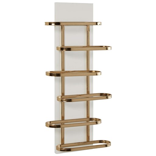 Amazon Brand – Rivet Mid Century Modern Wood Floating Wall Mounted Wine Rack - 27.8 Inch, Gold and White