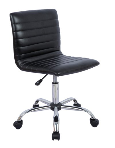 AmazonBasics Modern, Low-Back, Adjustable, Swivel, Armless Office Task Desk Chair with Casters, Black