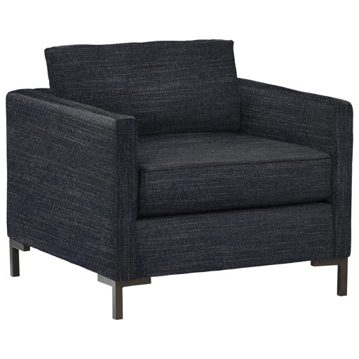Amazon Brand – Rivet Edgewest Low Back Modern Accent Chair, 34"W, Eclipse Blue
