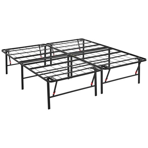 AmazonBasics Foldable, 18" Metal Platform Bed Frame with Tool-Free Assembly, No Box Spring Needed - King
