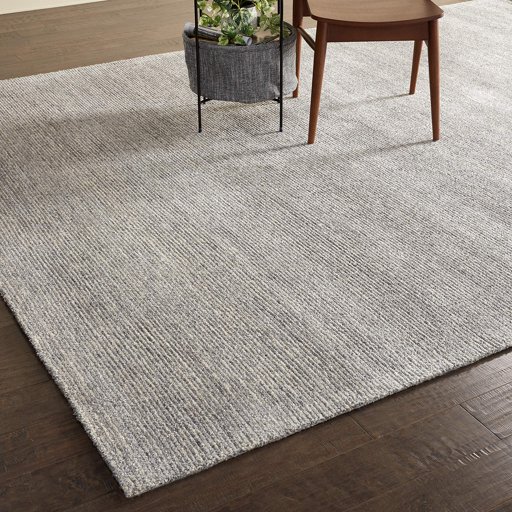 Amazon Brand – Rivet Contemporary Striated Jute Rug, 13' x 9' 3", Silver Birch