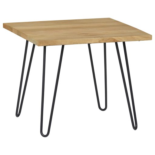 Amazon Brand – Rivet Industrial Solid Wood Lamp Table with Hairpin Metal Legs, 23.62"W
