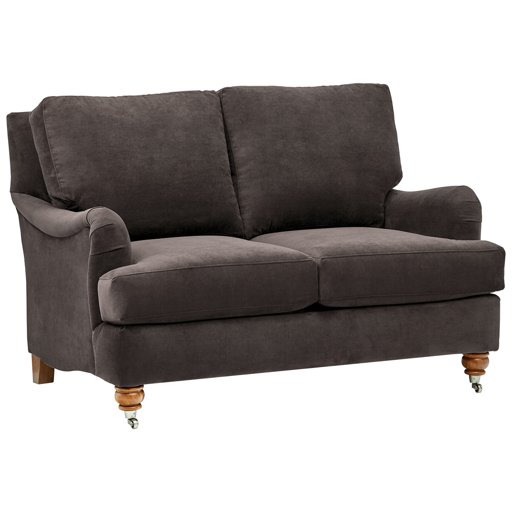 Amazon Brand – Stone & Beam Brandeberry Farmhouse Charles of London Loveseat, 57"W, Dark Grey