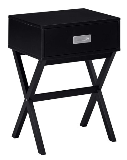 Amazon Brand – Ravenna Home Priscilla Modern X-Frame End Table Nightstand, 18.9"W, Black