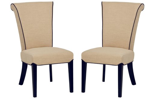 Amazon Brand – Stone & Beam Bentley Dining Chair 38"H, Black Legs, Set of 2, Flax