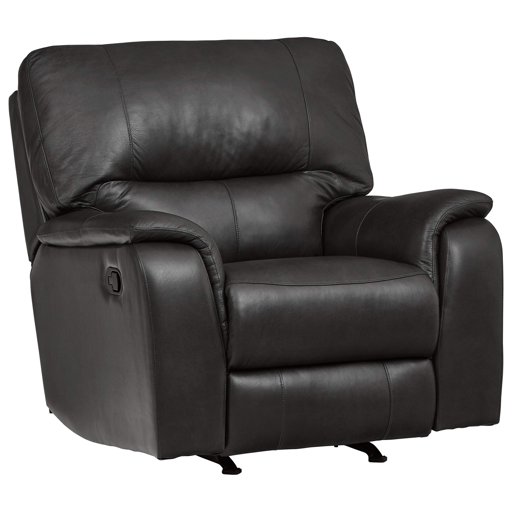 Amazon Brand – Ravenna Home Saxon Reclining Living Room Chair - 42 Inch, Black Leather