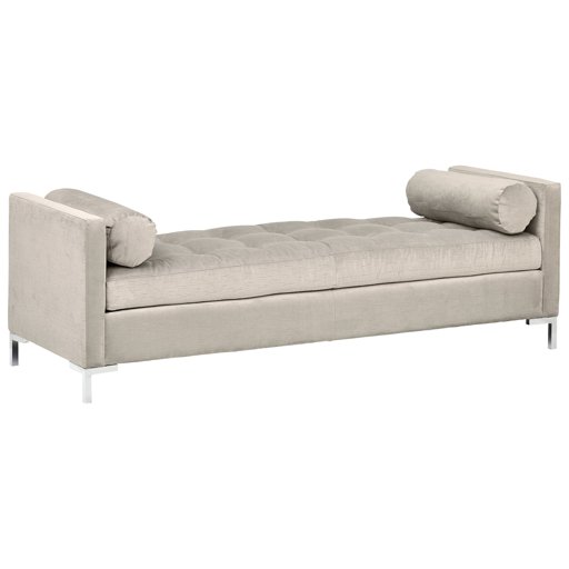 Amazon Brand – Rivet Uptown Mid-Century Velvet Tufted Customizable Daybed Sofa, 78"W, Dove Grey &amp; Silver