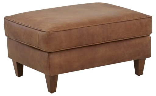 Amazon Brand – Stone & Beam Leila Leather Ottoman, 34"W, Saddle
