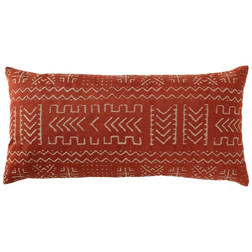 Amazon Brand – Rivet Mudcloth-Inspired Decorative Throw Pillow, 12" x 24", Spice
