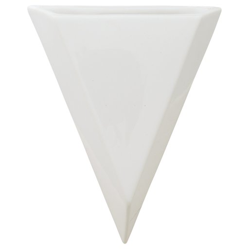 Amazon Brand – Rivet Triangular Wall Mount Planter, 7"H, Modern Earthenware, White