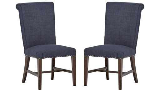 Amazon Brand – Stone & Beam Jenny High-Back Dining Room Kitchen Chairs, 39 Inch Height, Set of 2, Slate Grey