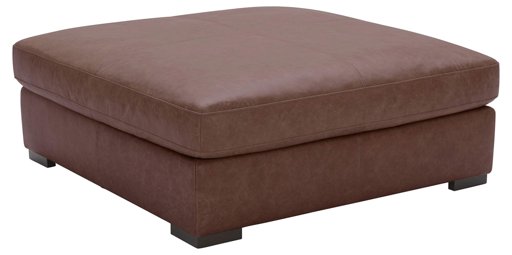 Amazon Brand – Stone & Beam Lauren Down Filled Oversized Leather Ottoman with Hardwood Frame, 46.5"W, Dark Brown