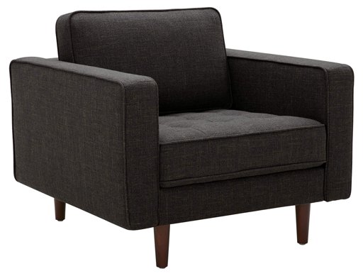 Amazon Brand – Rivet Aiden Mid-Century Chair with Tapered Wood Legs, 35"W, Dark Grey