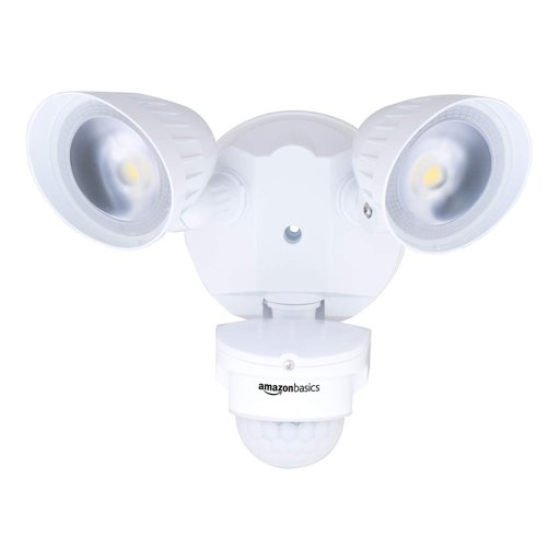 AmazonBasics 40W Waterproof LED Outdoor Motion Sensor Security Light with 2 Adjustable Metal Heads - 5000K Daylight, 4000 Lumen, ETL Certified