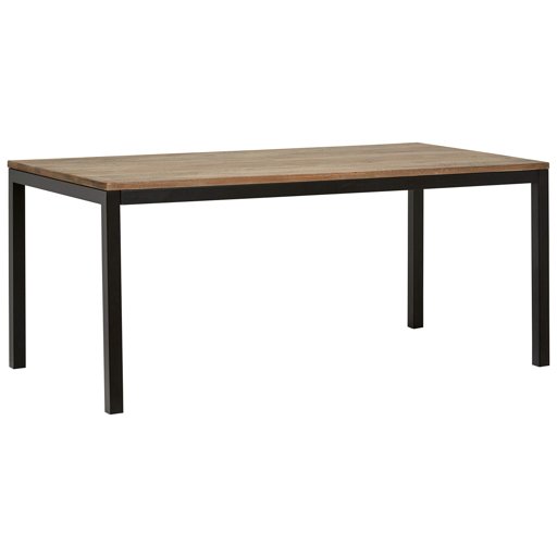 Amazon Brand – Stone & Beam Industrial Mango Wood Rectangle Dining Table, 71"L, Black Metal Legs