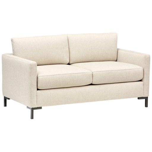 Amazon Brand – Rivet Edgewest Low Back Modern Loveseat, 65"W, Beige