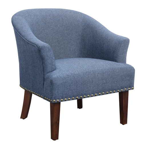 Amazon Brand – Ravenna Home Ryleigh Rounded Mid-Century Barrel Accent Chair, 27.5"W, Denim Blue