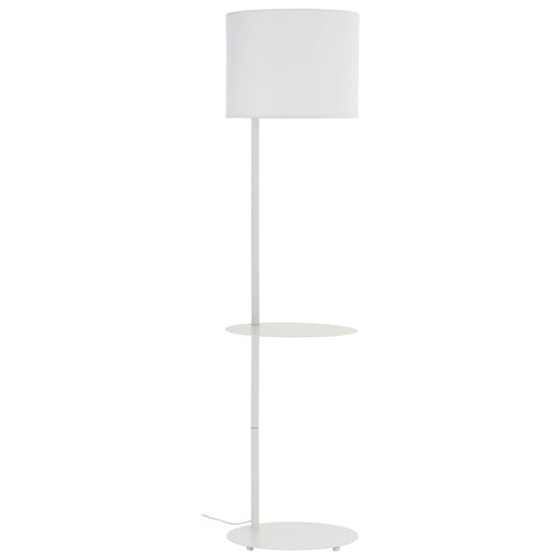 Amazon Brand – Rivet Mid-Century Floor Lamp with Shelves and Bulb, 62"H, Matte White