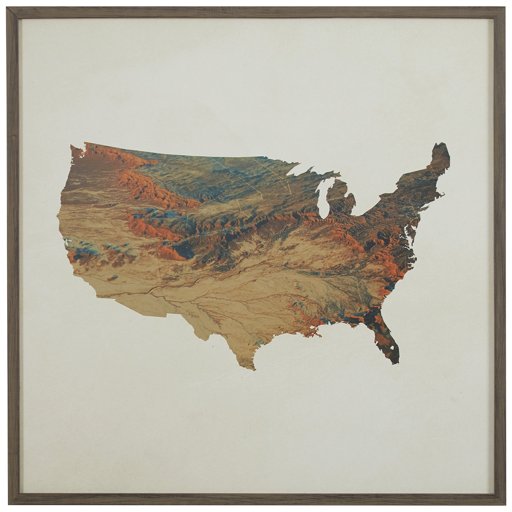 Amazon Brand – Stone & Beam Abstract Topographic Print in Grey Wood Frame, 12" x 12"